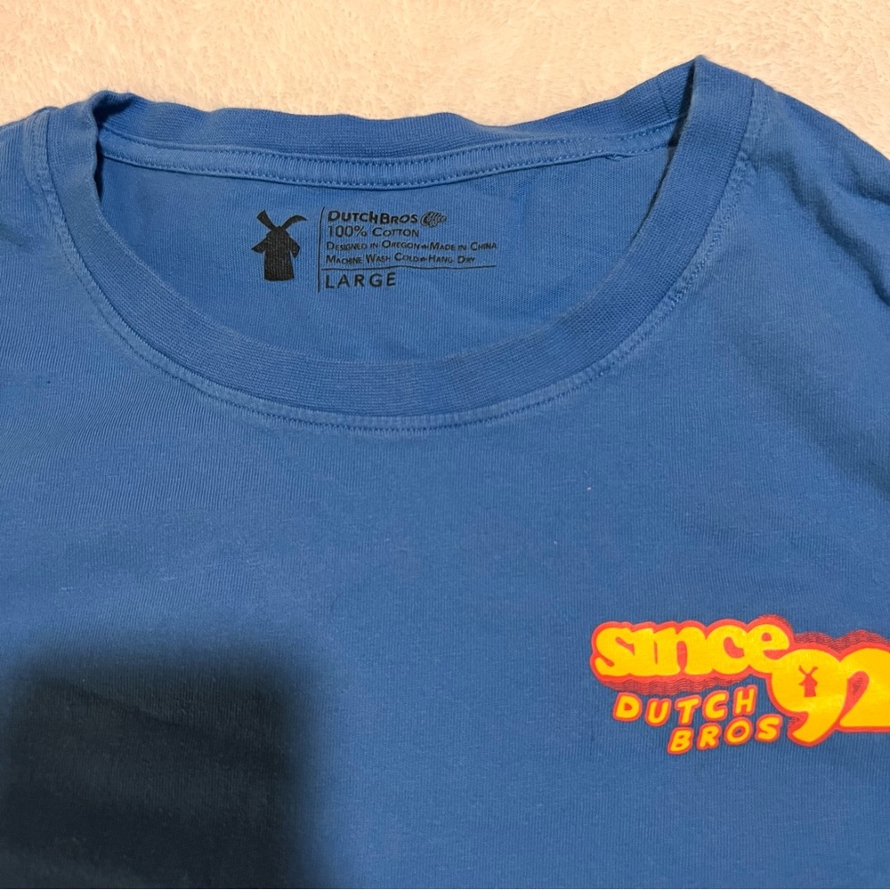 dutch bros since 1992 blue shirt